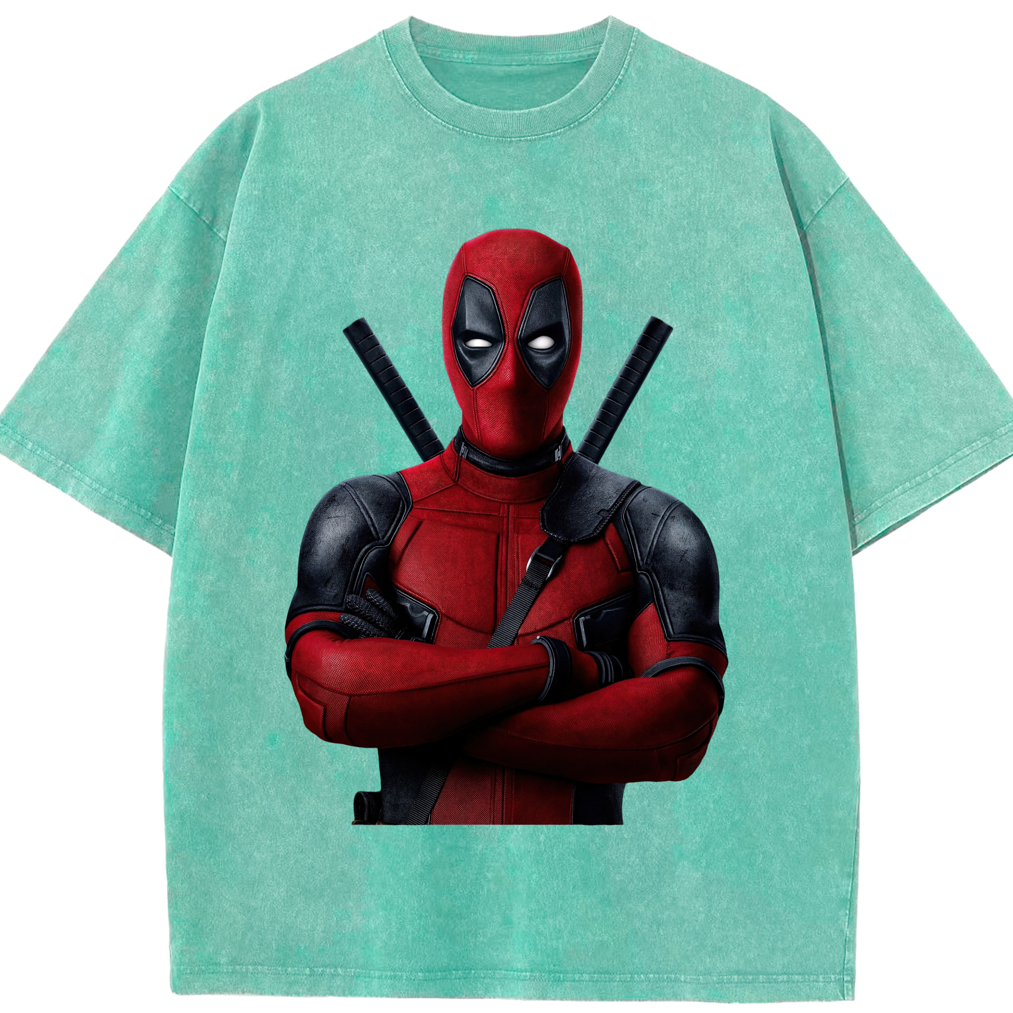 （画像用） Deadpool デッドプール 綿100% ヴィンテージ風 半袖Tシャツ（フロントプリント）